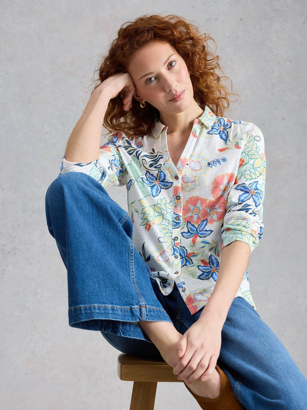 Jerseybluse Annie - Ivory Pr - 52 Bild 1