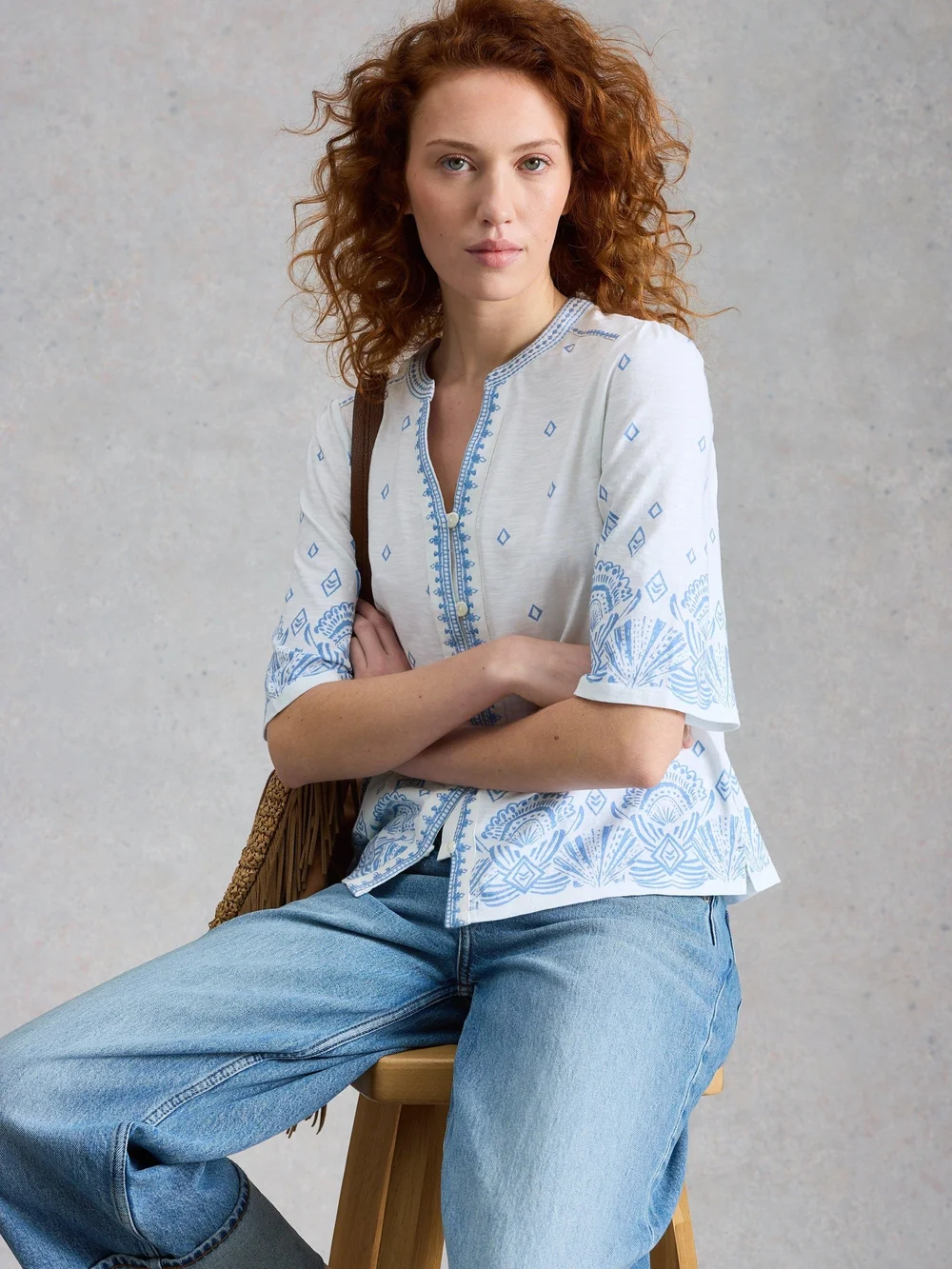 Besticktes Top Lizzie - White Pr - 46 Bild 1