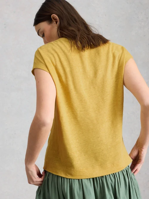 Leinen-T-Shirt Rowan - Lgt Yellow - 52 Bild 4