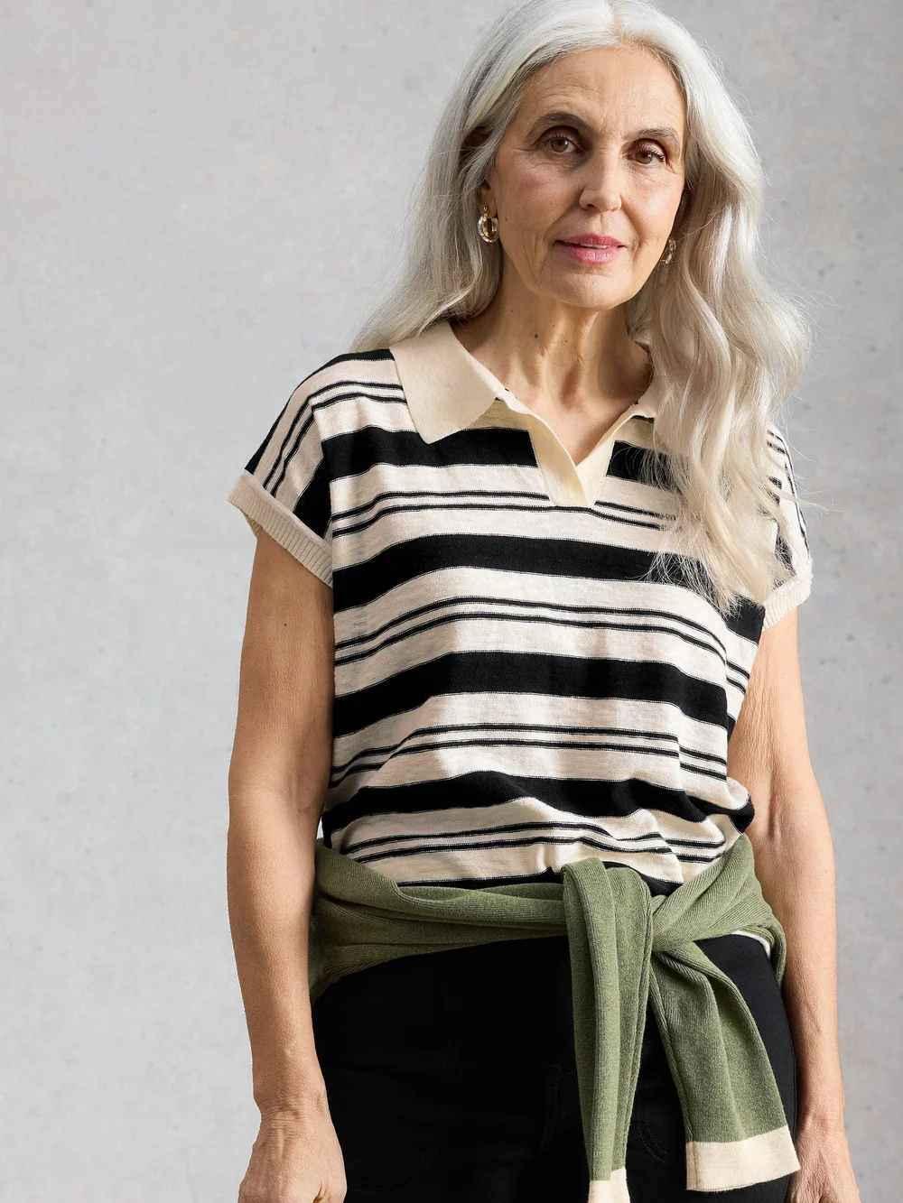 Gestreiftes Polotop Ginni - Ivory Mlt - 46 Bild 1