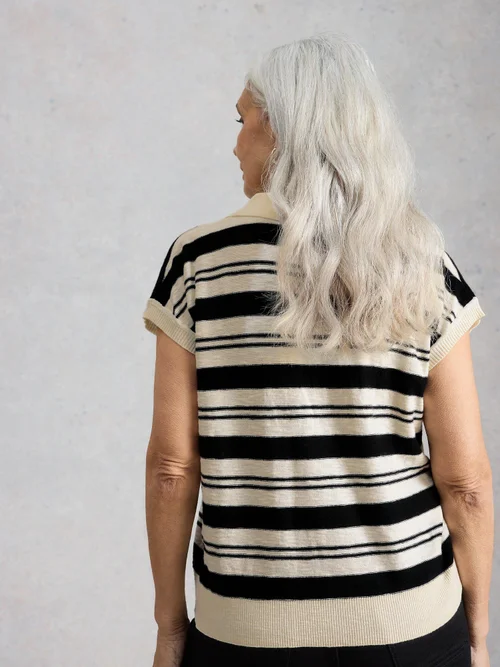 Gestreiftes Polotop Ginni - Ivory Mlt - 46 Bild 4