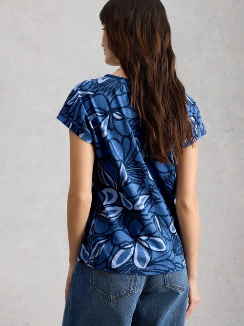 T-Shirt Nelly mit Keilausschnitt - Blue Pr - 46 Bild 4