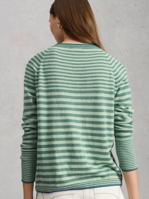 Gestreifte Strickjacke Lulu - Green Mlt - 52 Bild 4