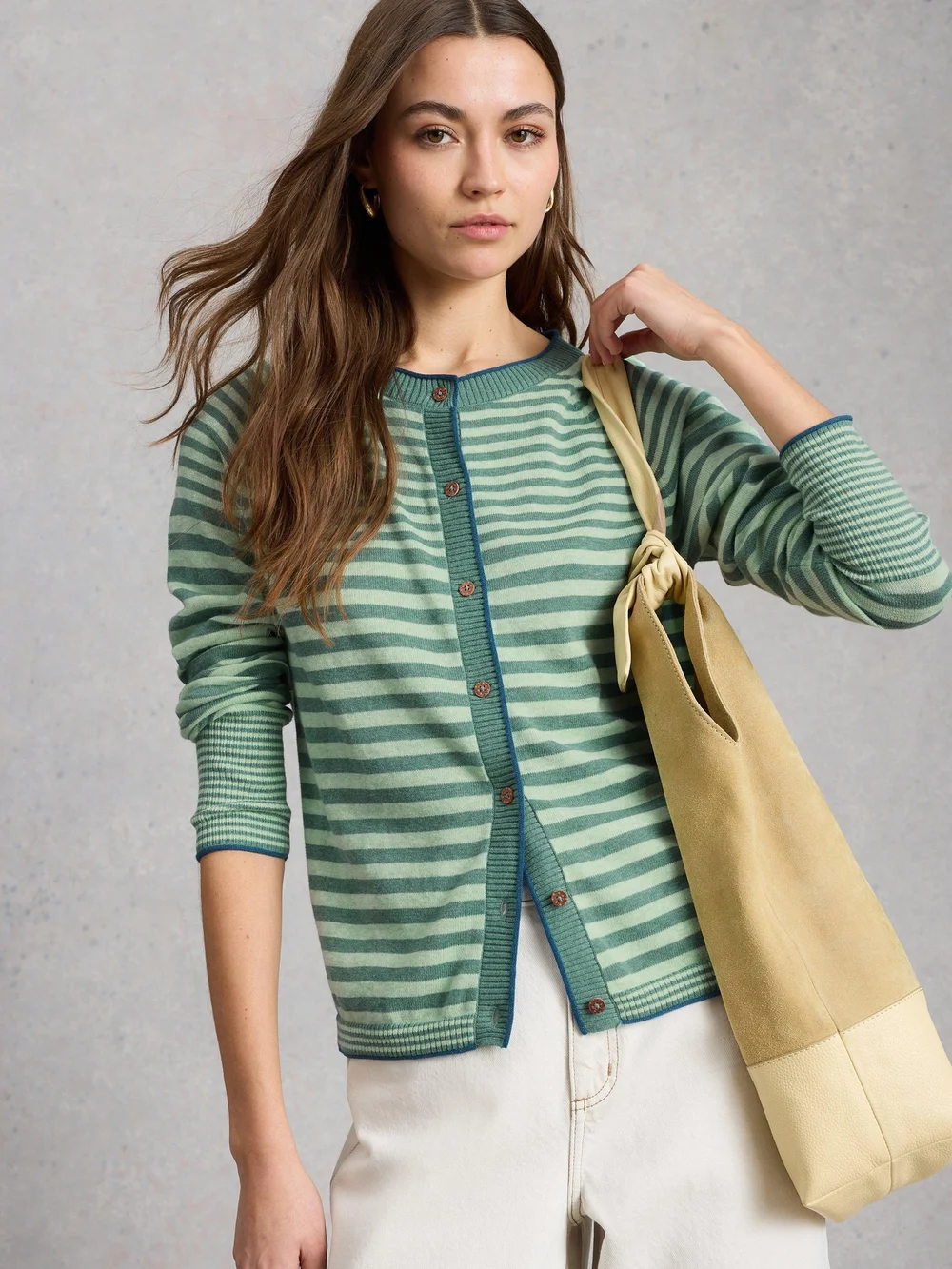 Gestreifte Strickjacke Lulu - Green Mlt - 52 Bild 1