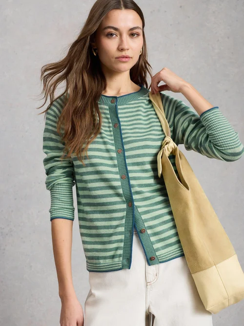 Gestreifte Strickjacke Lulu - Green Mlt - 52 Bild 1