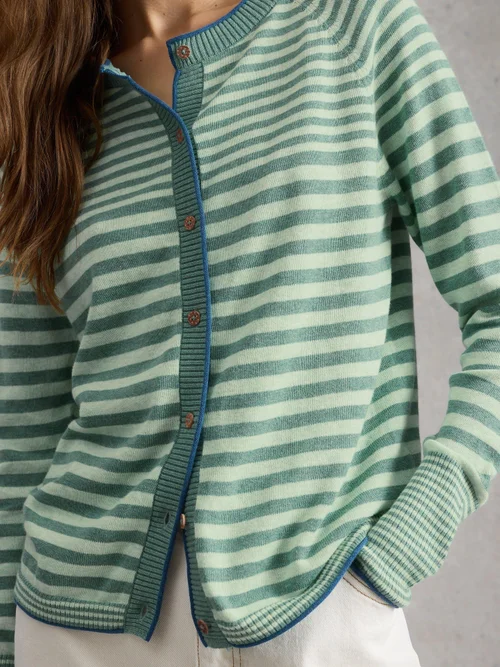 Gestreifte Strickjacke Lulu - Green Mlt - 52 Bild 3