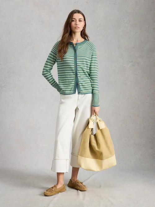 Gestreifte Strickjacke Lulu - Green Mlt - 52 Bild 2