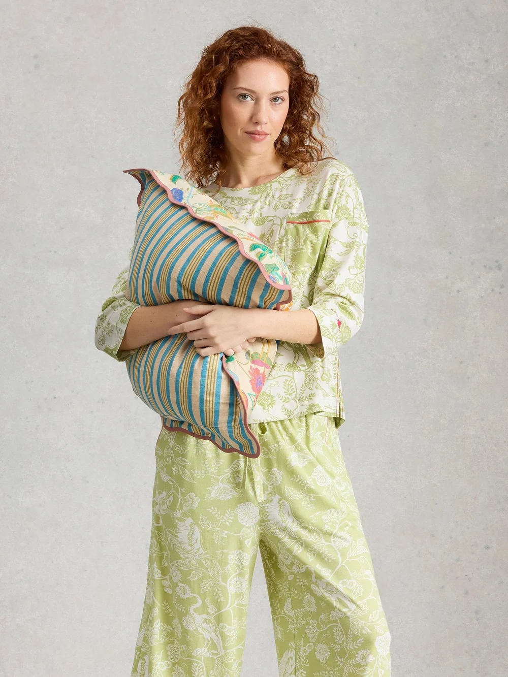 Bedrucktes Pyjamatop Maya - Green Pr - XL Bild 1