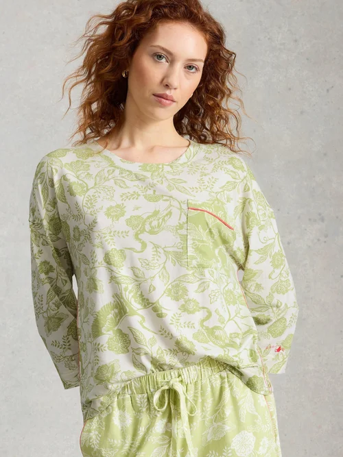 Bedrucktes Pyjamatop Maya - Green Pr - XL Bild 3