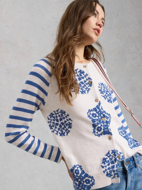 Bedruckte Strickjacke Lulu - Ivory Pr - 52 Bild 1