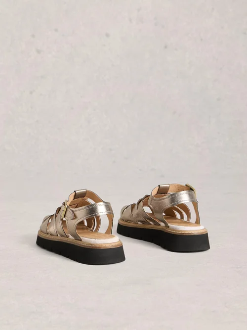 Riemensandalen mit Profilsohle - Pewter Met - 41 Bild 4