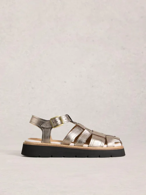Riemensandalen mit Profilsohle - Pewter Met - 41 Bild 1