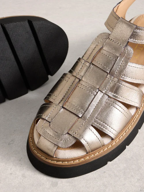 Riemensandalen mit Profilsohle - Pewter Met - 41 Bild 3