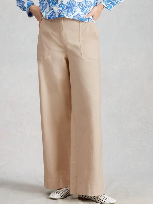 Chinohose Twister mit weitem Bein - Nat White - 50/R Bild 3