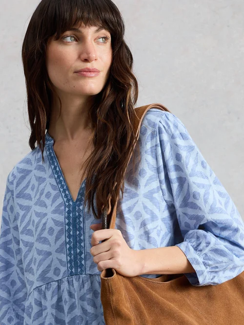 Bestickte Tunika Marta - Blue Mlt - 52 Bild 3