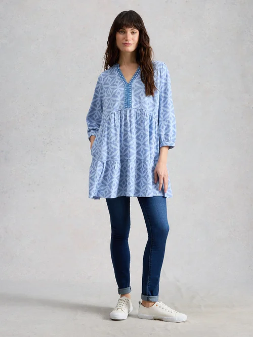 Bestickte Tunika Marta - Blue Mlt - 52 Bild 2
