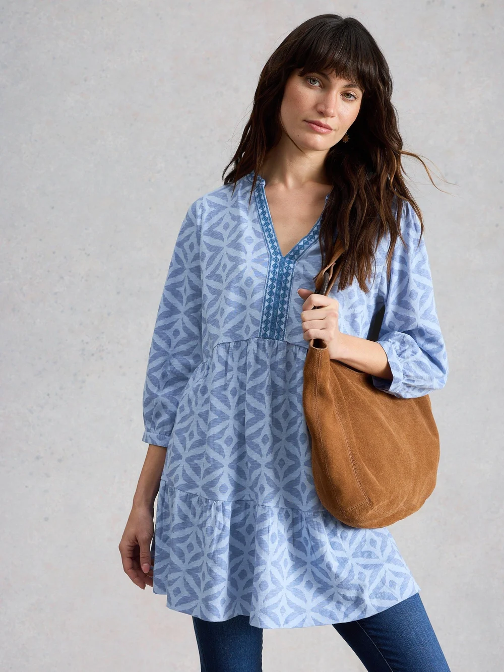 Bestickte Tunika Marta - Blue Mlt - 52 Bild 1