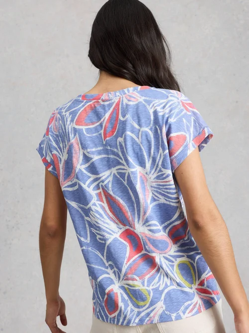 T-Shirt Nelly mit Keilausschnitt - Teal Pr - 48 Bild 4