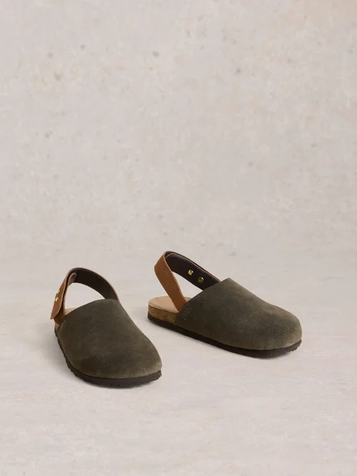 Pantoletten Mary mit Fersenriemen - Khaki Grn - 41 Bild 2