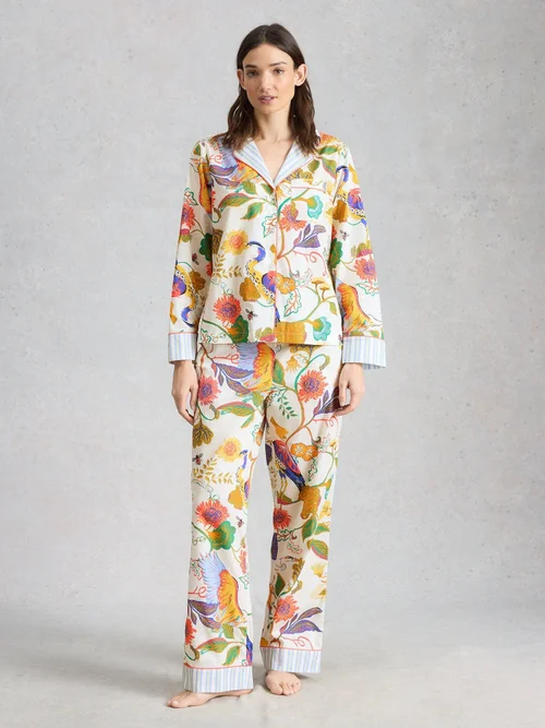 Leichte Pyjamahose Nina - Ivory Pr - XXXL/S Bild 2