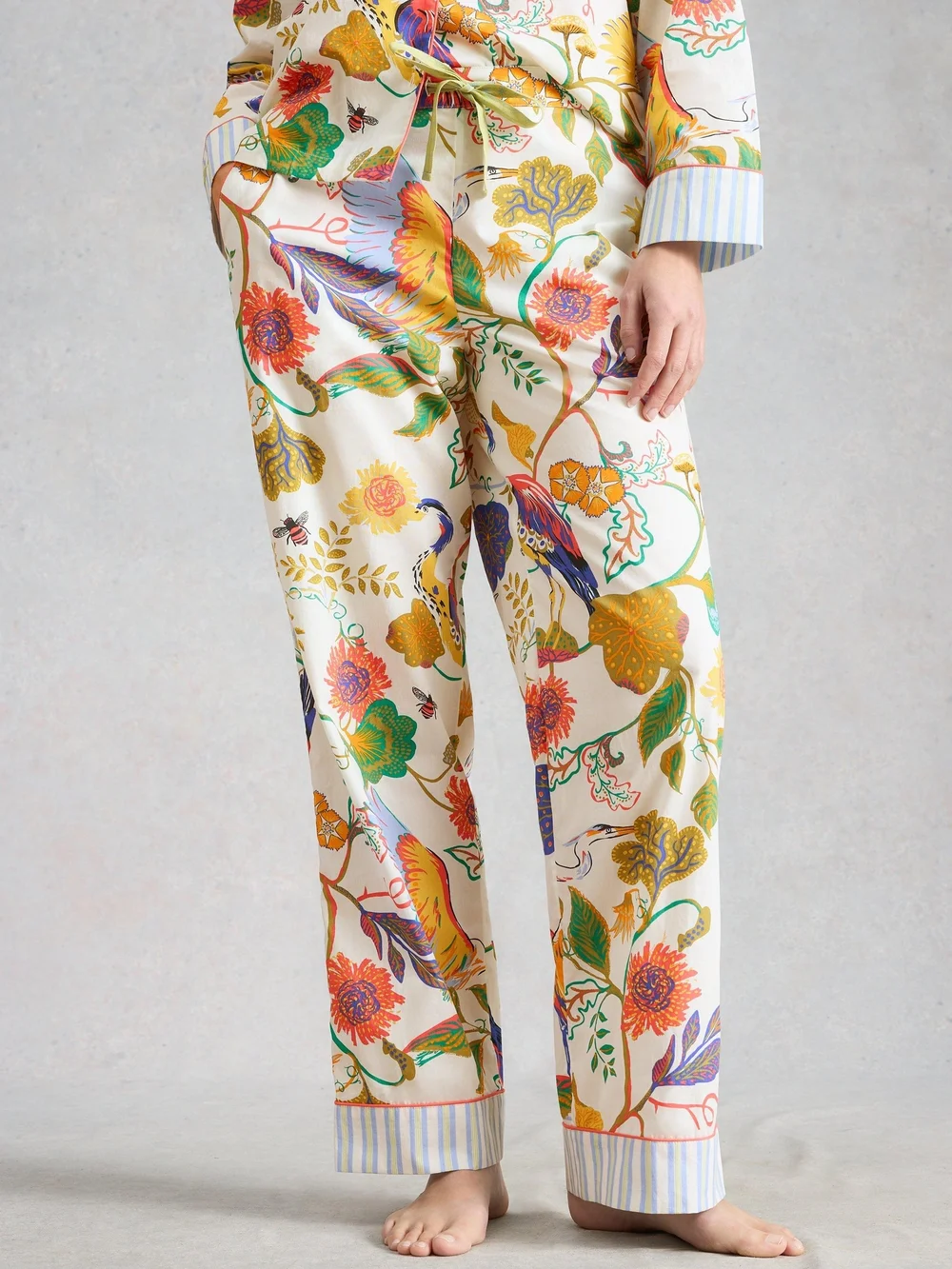 Leichte Pyjamahose Nina - Ivory Pr - XXXL/S Bild 1