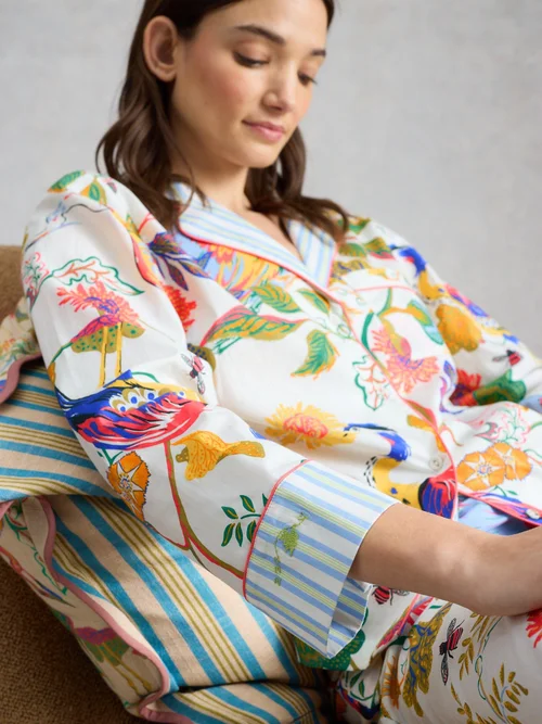 Leichtes Pyjamashirt Nina - Ivory Pr - XL Bild 3