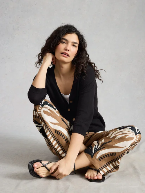 Cardigan Nova aus Leinenmischung - Pure Blk - 48 Bild 1