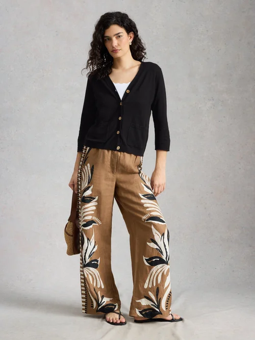 Cardigan Nova aus Leinenmischung - Pure Blk - 48 Bild 2