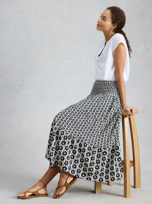 Maxirock Marissa aus Jersey - Blk Pr - 52/R Bild 1