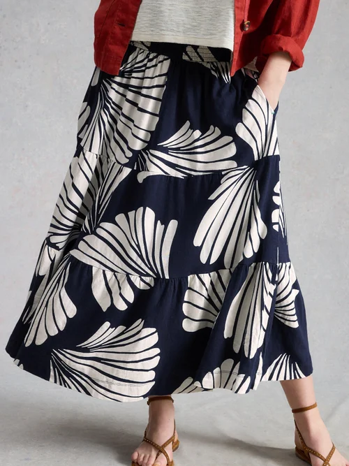 Maxirock Marissa aus Jersey - Navy Multi - 52/R Bild 3