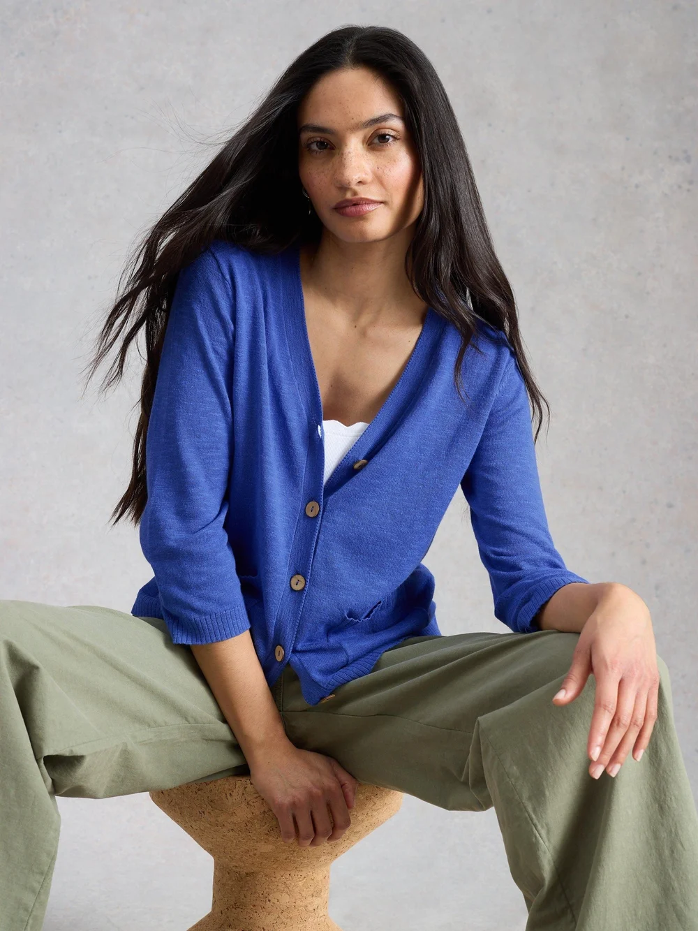 Cardigan Nova aus Leinenmischung - Brt Blue - 52 Bild 1