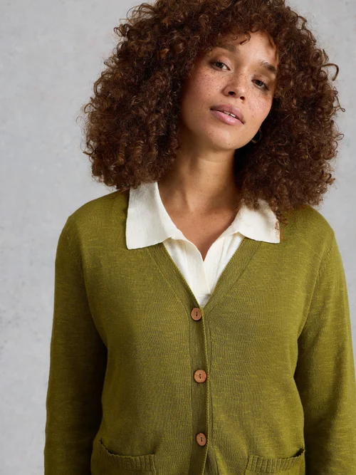 Cardigan Nova aus Leinenmischung - Mid Green - 52 Bild 1