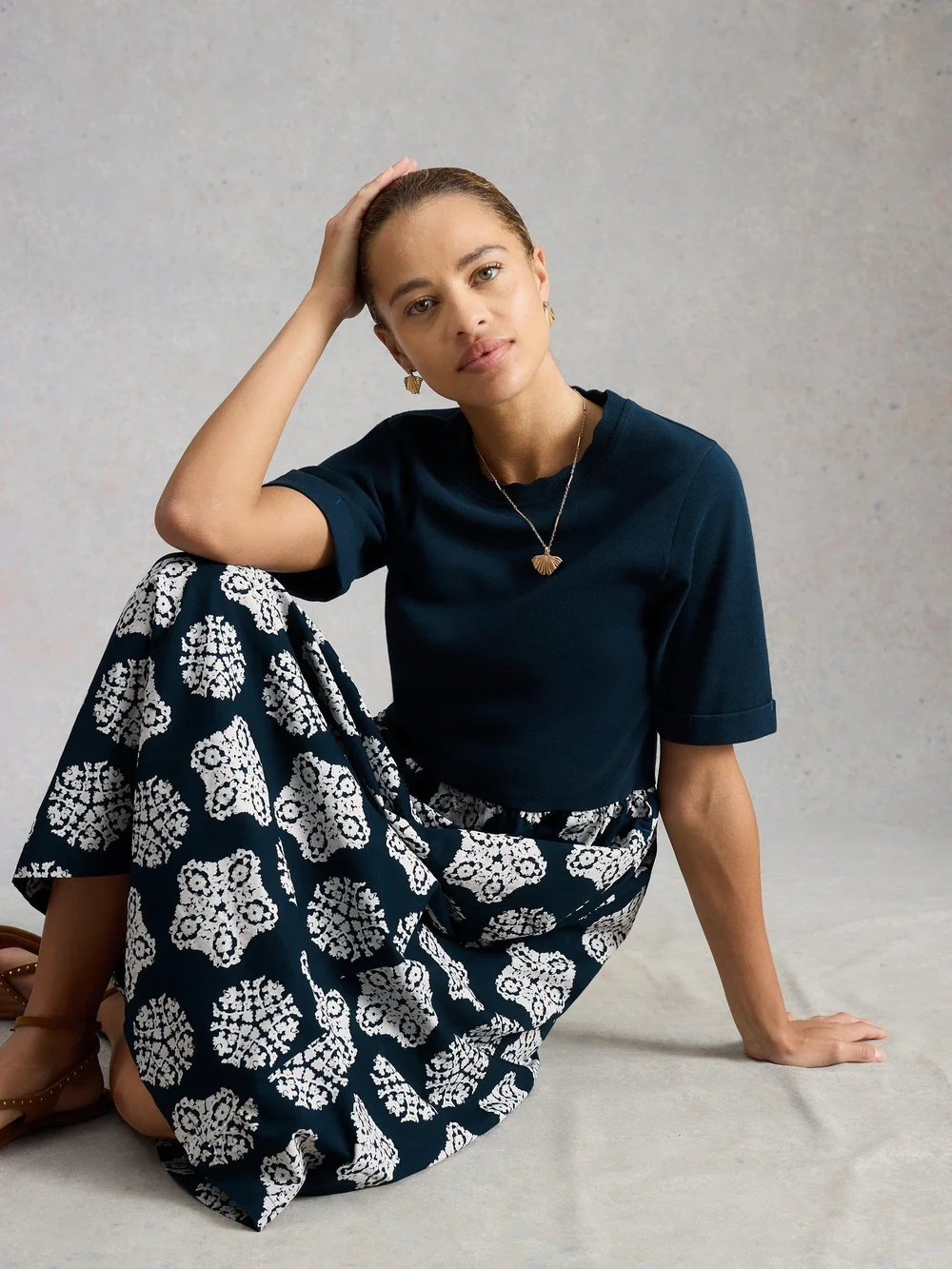 Kleid Shay aus Jerseymix - Navy Multi - 52/R Bild 1