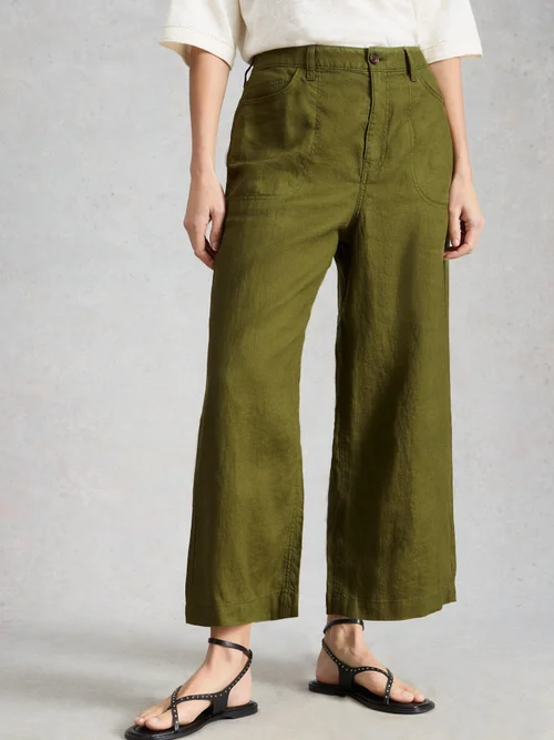 7/8-Leinenhose Tia mit weitem Bein - Mid Green - 52/R Bild 3