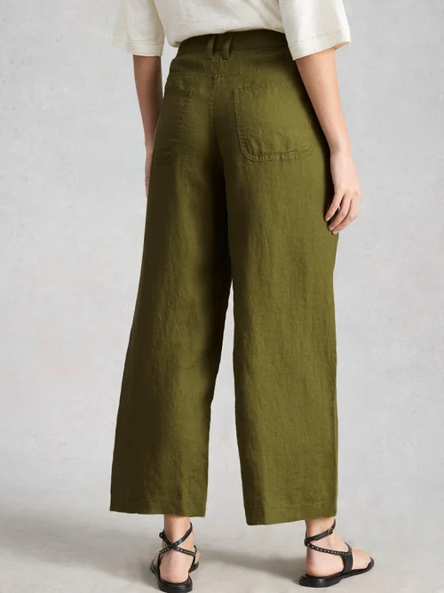 7/8-Leinenhose Tia mit weitem Bein - Mid Green - 52/R Bild 4
