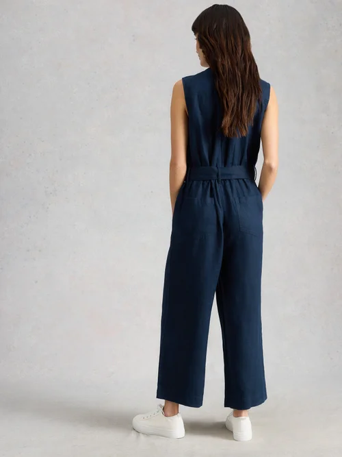 Leinen-Jumpsuit Betty - Dark Navy - 52/R Bild 4