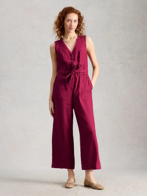 Leinen-Jumpsuit Betty - Dk Pink - 52/R Bild 2
