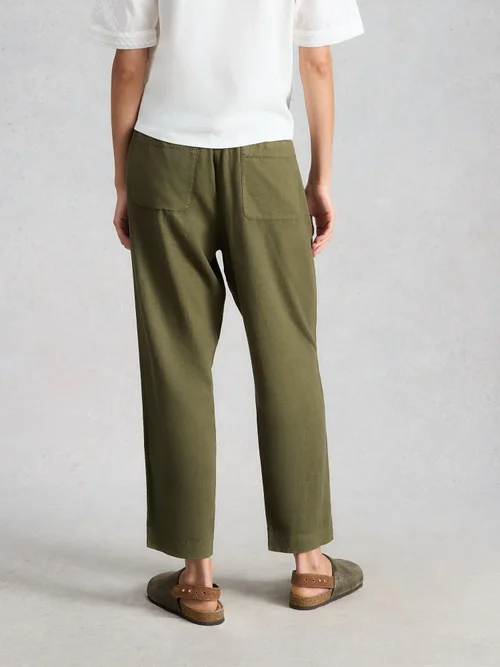 Hose Elle aus Leinenmischung - Khaki Grn - 52/R Bild 4