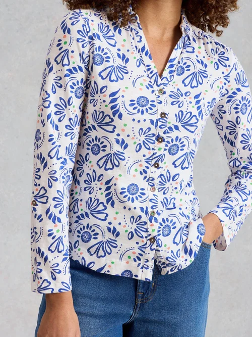 Jerseybluse Annie - White Pr - 52 Bild 3