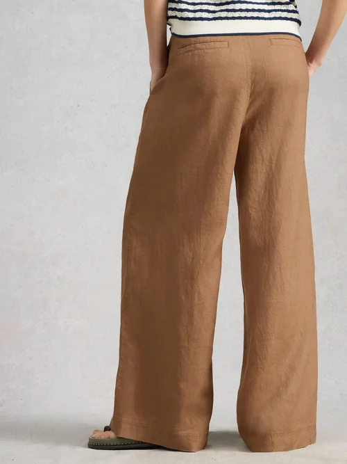Leinenhose Sasha mit weitem Bein - Mid Tan - 52/R Bild 4