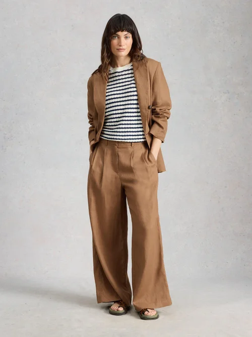 Leinenhose Sasha mit weitem Bein - Mid Tan - 52/R Bild 2