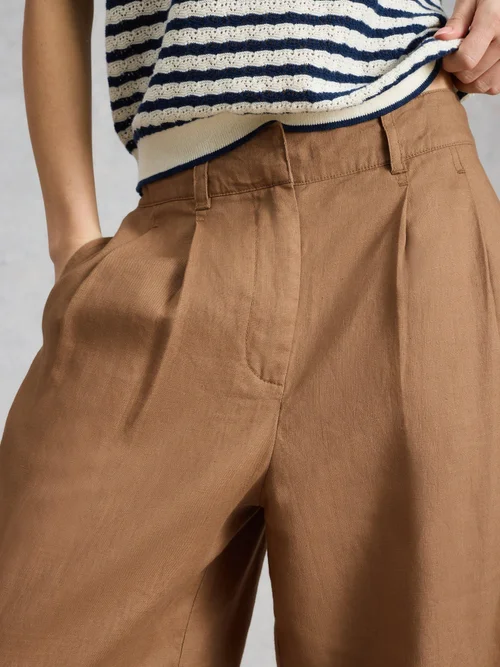 Leinenhose Sasha mit weitem Bein - Mid Tan - 52/R Bild 3