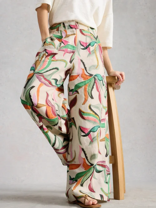 Leinenhose Sasha mit weitem Bein - Nat Pr - 48/R Bild 1