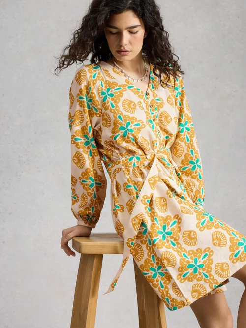 Kleid Petra aus Leinenmischung - Yellow Pr - 44/R Bild 1