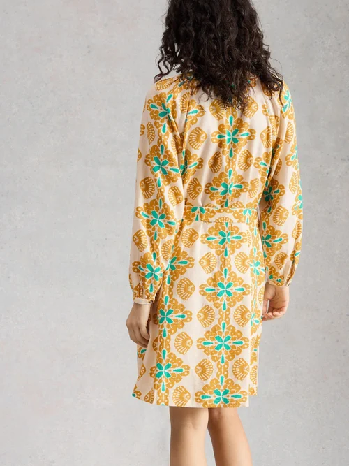 Kleid Petra aus Leinenmischung - Yellow Pr - 44/R Bild 4