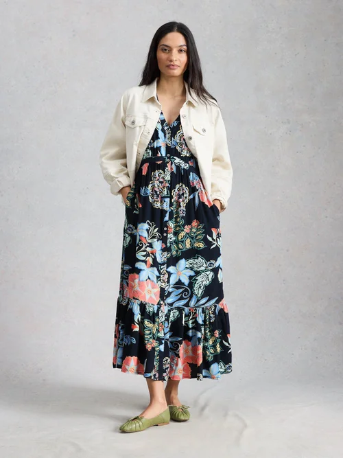 Midikleid Phoebe - Navy Multi - 52/R Bild 2