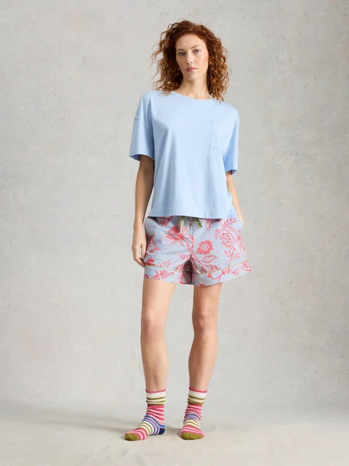 Leichte Pyjamashorts Nina - Blue Pr - XXXL Bild 2