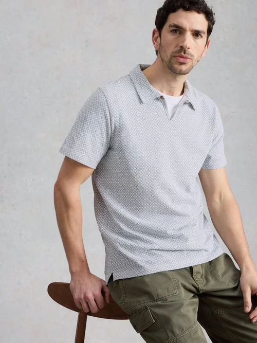 Polo imprimé géométrique - Green Pr - XXL Bild 1