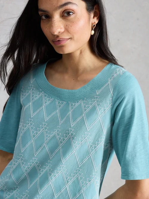 Besticktes Top Weaver - Teal Mlt - 52 Bild 3