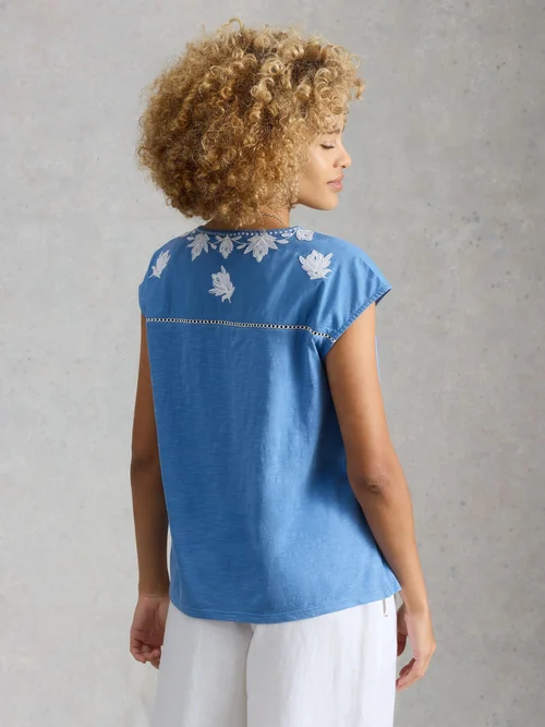 Florales Top Fliss - Mid Blue - 48 Bild 4